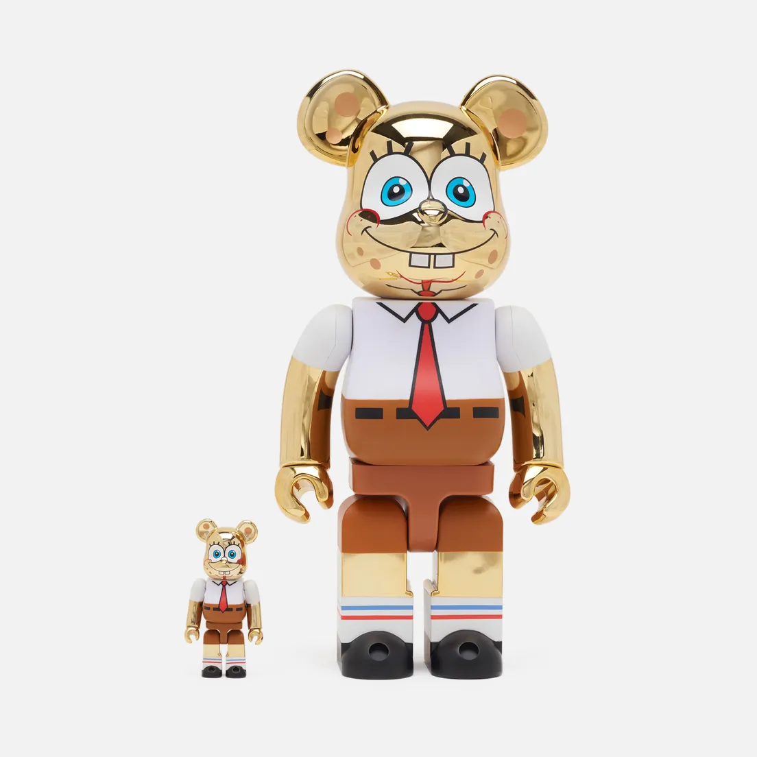 Medicom Toy Игрушка Bearbrick Sponge Bob Gold Chrome 100% & 400%
