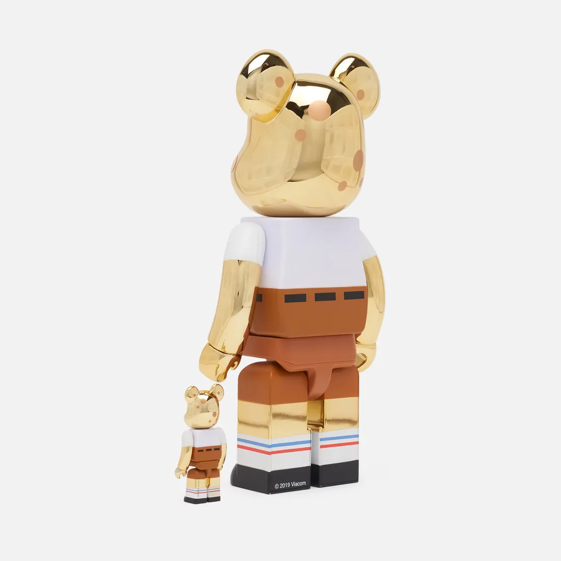Medicom Toy Игрушка Bearbrick Sponge Bob Gold Chrome 100% & 400%