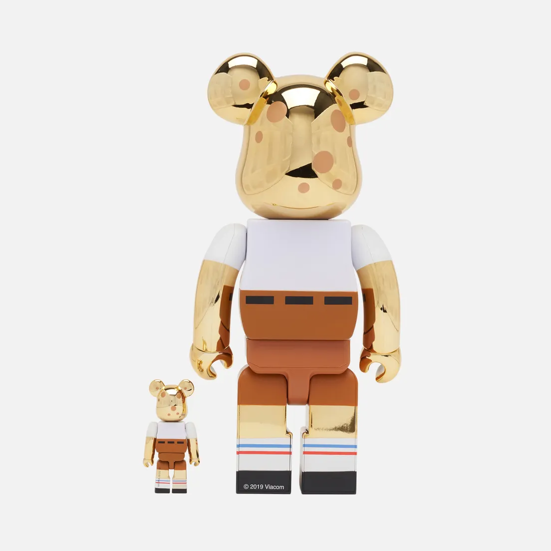 Medicom Toy Игрушка Bearbrick Sponge Bob Gold Chrome 100% & 400%