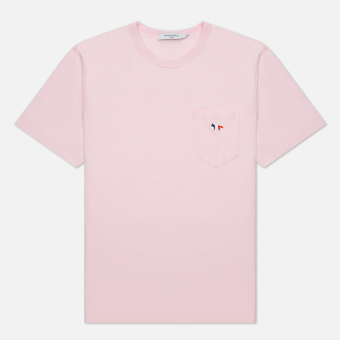 Мужская футболка Maison Kitsune, цвет розовый, размер M IM00106KJ0008-P601 Tricolor Fox Patch Classic Pocket - фото 1