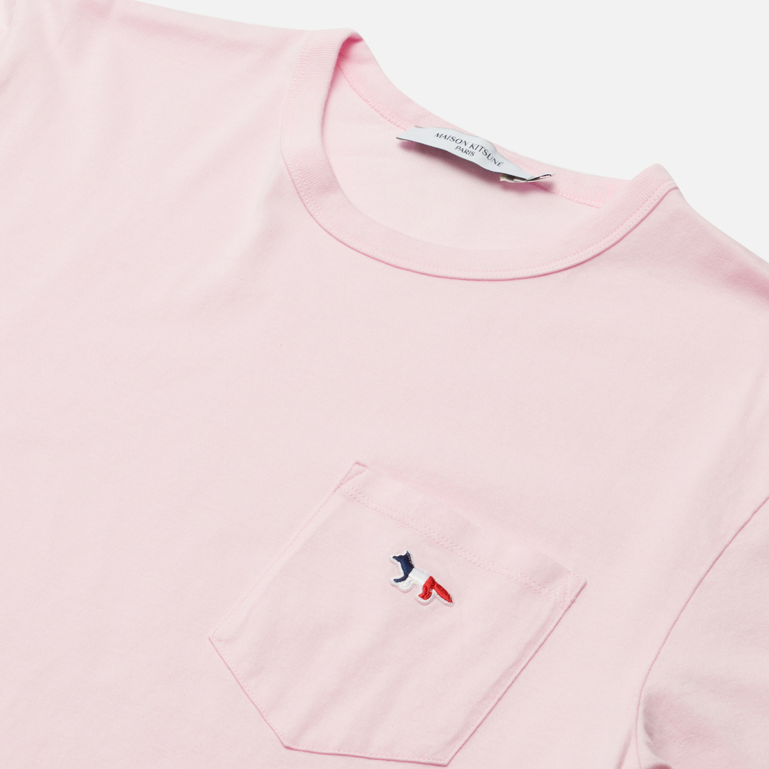 Maison Kitsune Мужская футболка Tricolor Fox Patch Classic Pocket