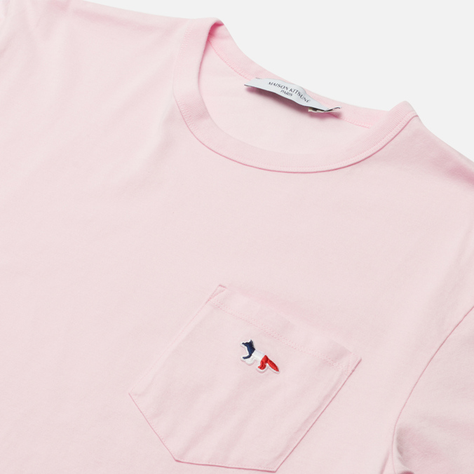 Мужская футболка Maison Kitsune, цвет розовый, размер M IM00106KJ0008-P601 Tricolor Fox Patch Classic Pocket - фото 2