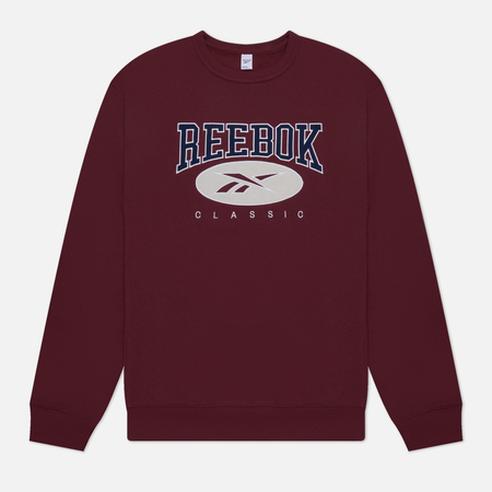 фото Мужская толстовка reebok archive essentials crew, цвет бордовый, размер s