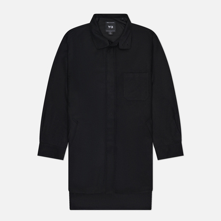  Мужская рубашка Y-3 Wool Flannel Overshirt, цвет чёрный, размер L