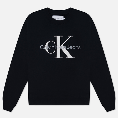 фото Женская толстовка calvin klein jeans monogram, цвет чёрный, размер xs