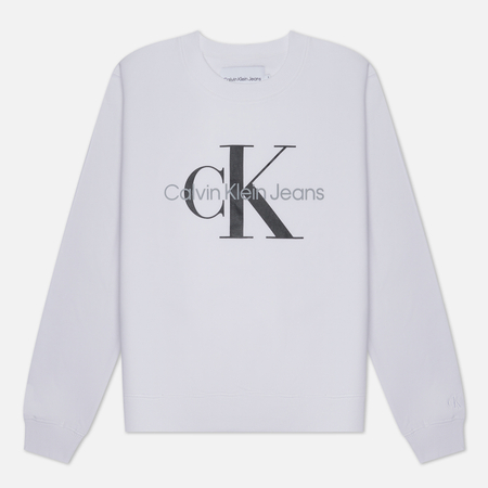 фото Женская толстовка calvin klein jeans monogram, цвет белый, размер xs