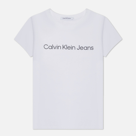 Женская футболка Calvin Klein Jeans Slim Organic Cotton Logo, цвет белый, размер M