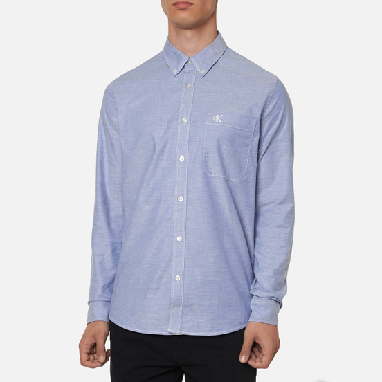 Мужская рубашка Calvin Klein Jeans Chambray Slim Stretch Classic Blue