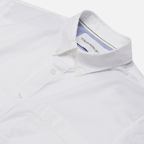 Мужская рубашка Calvin Klein Jeans Chambray Slim Stretch Bright White