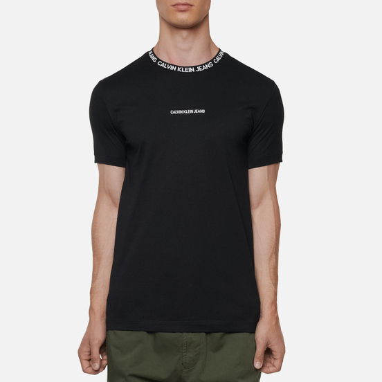Мужская футболка Calvin Klein Jeans Institutional Collar Logo Black