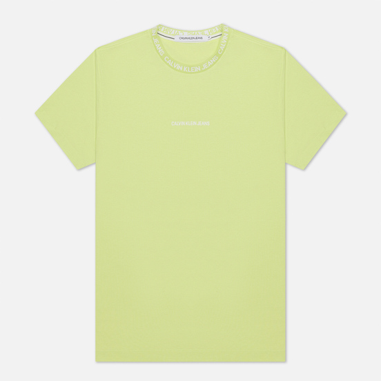 Мужская футболка Calvin Klein Jeans Institutional Collar Logo Safety Yellow