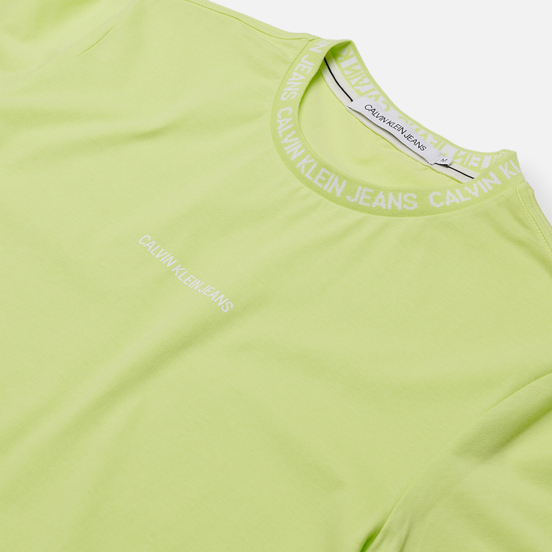 Мужская футболка Calvin Klein Jeans Institutional Collar Logo Safety Yellow