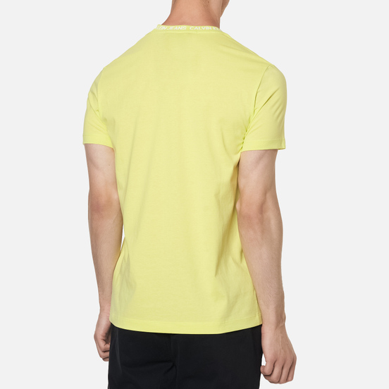 Мужская футболка Calvin Klein Jeans Institutional Collar Logo Safety Yellow