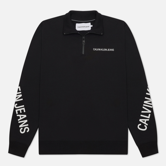Мужская толстовка Calvin Klein Jeans Stretch Logo Half Zip Black
