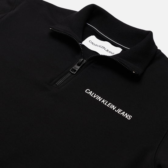 Мужская толстовка Calvin Klein Jeans Stretch Logo Half Zip Black