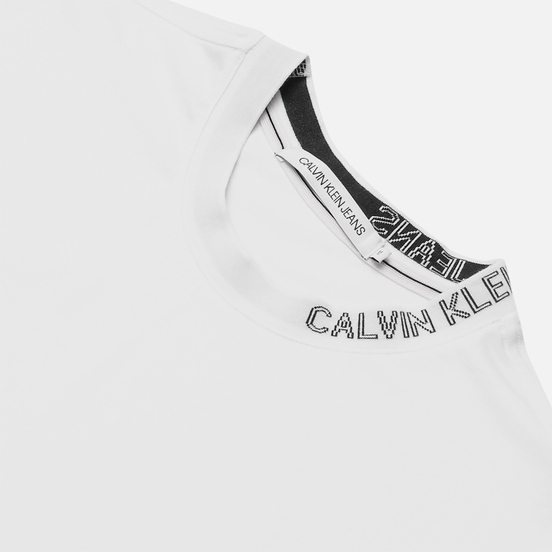 Мужская футболка Calvin Klein Jeans Collar Intarsia Bright White