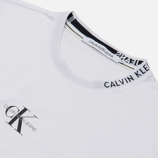 Мужской лонгслив Calvin Klein Jeans Center Monogram Bright White
