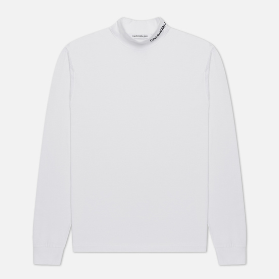 Мужской лонгслив Calvin Klein Jeans LS Mock Neck Bright White