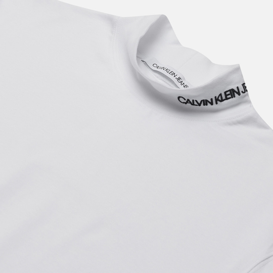 Мужской лонгслив Calvin Klein Jeans LS Mock Neck Bright White