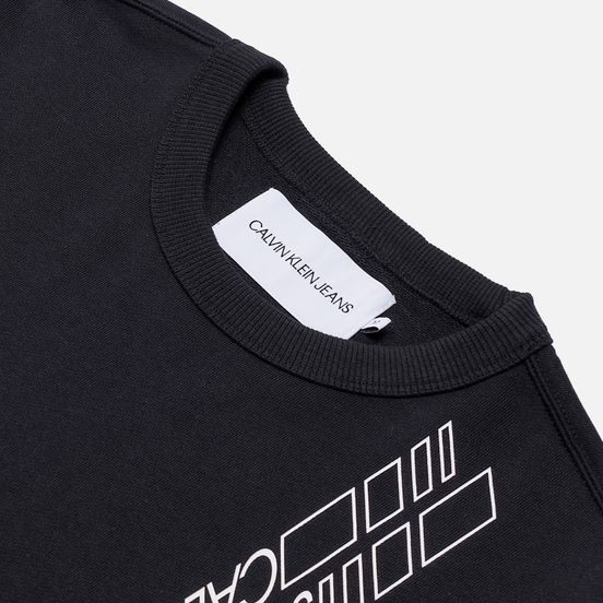 Мужская толстовка Calvin Klein Jeans Sleeve Print Crew Neck Black