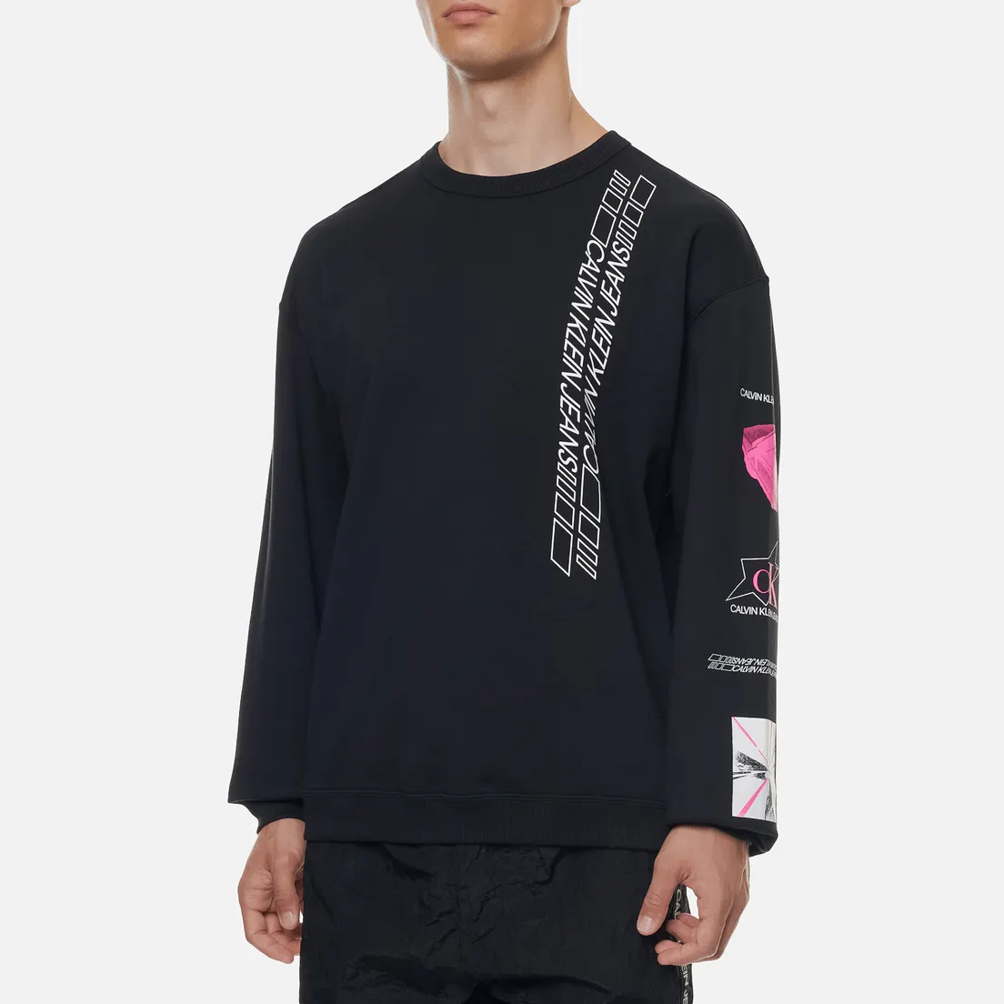 Calvin Klein Jeans Мужская толстовка Sleeve Print Crew Neck