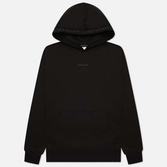 Мужская толстовка Calvin Klein Jeans Organic Cotton Logo Trim Hoodie Black