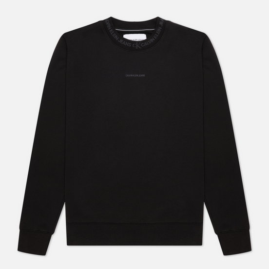 Мужская толстовка Calvin Klein Jeans Logo Jacquard Crew Neck Black