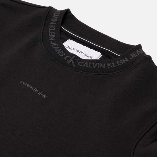 Мужская толстовка Calvin Klein Jeans Logo Jacquard Crew Neck Black