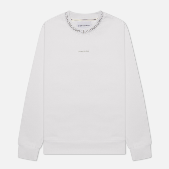Мужская толстовка Calvin Klein Jeans Logo Jacquard Crew Neck Bright White