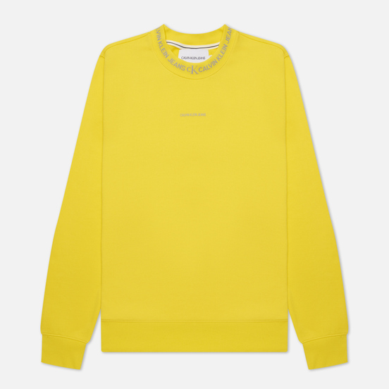 Мужская толстовка Calvin Klein Jeans Logo Jacquard Crew Neck Bright Sunshine
