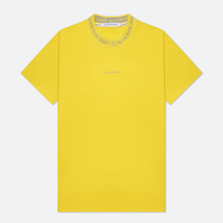 Мужская футболка Calvin Klein Jeans Logo Jacquard, цвет жёлтый, размер M