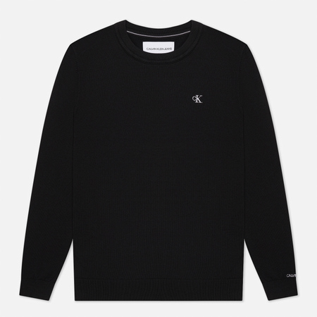 Мужской свитер Calvin Klein Jeans Monogram Chest Logo Crew, цвет чёрный, размер S