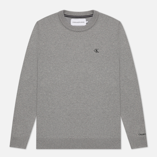 Мужской свитер Calvin Klein Jeans Monogram Chest Logo Crew Mid Grey Heather
