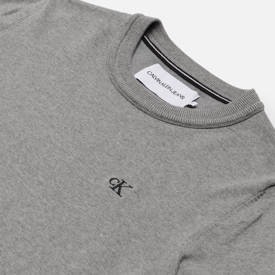 Мужской свитер Calvin Klein Jeans Monogram Chest Logo Crew Mid Grey Heather