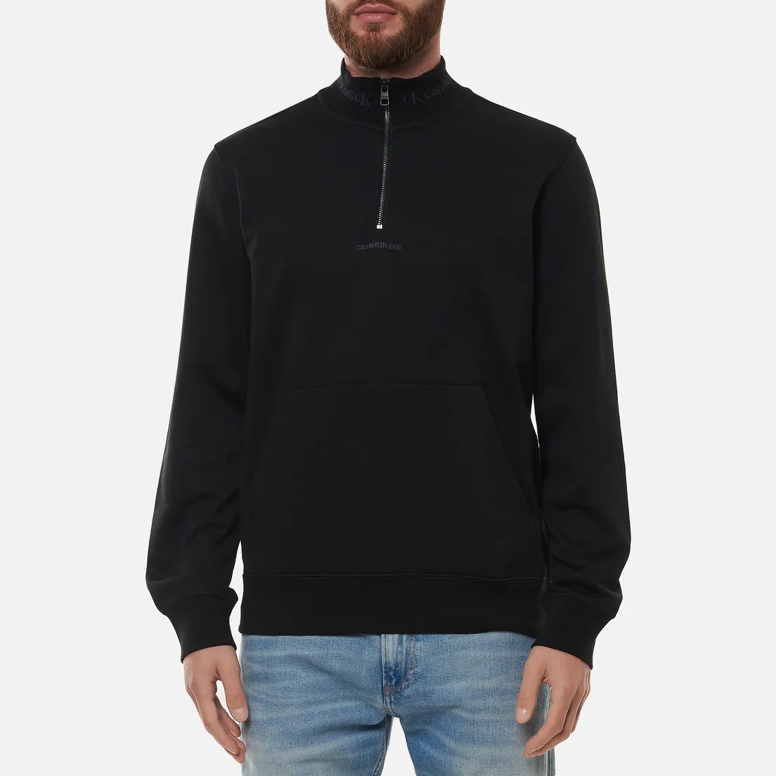 Calvin Klein Jeans Мужская толстовка Logo Jacquard Mock Neck Half-Zip