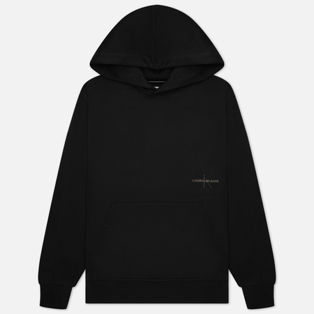 Мужская толстовка Calvin Klein Jeans Off Placed Iconic Hoodie, цвет чёрный, размер XXL