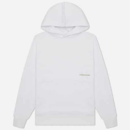 Мужская толстовка Calvin Klein Jeans Off Placed Iconic Hoodie, цвет белый, размер L