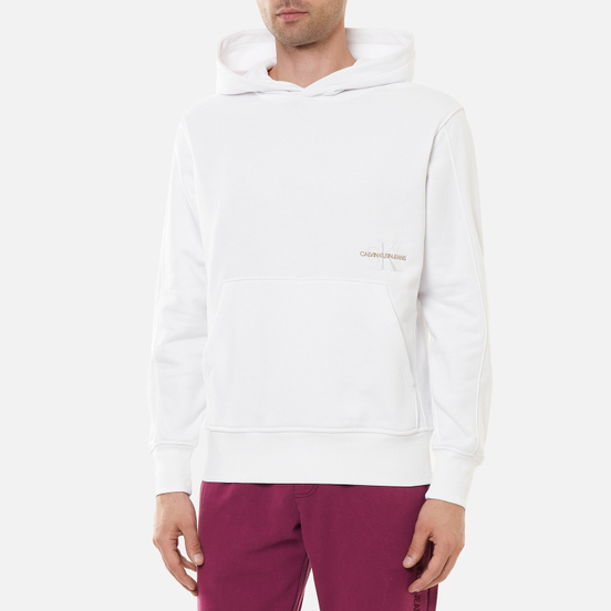 Мужская толстовка Calvin Klein Jeans Off Placed Iconic Hoodie Bright White
