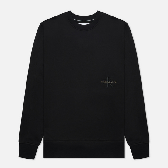 Мужская толстовка Calvin Klein Jeans Off Placed Iconic Crew Black