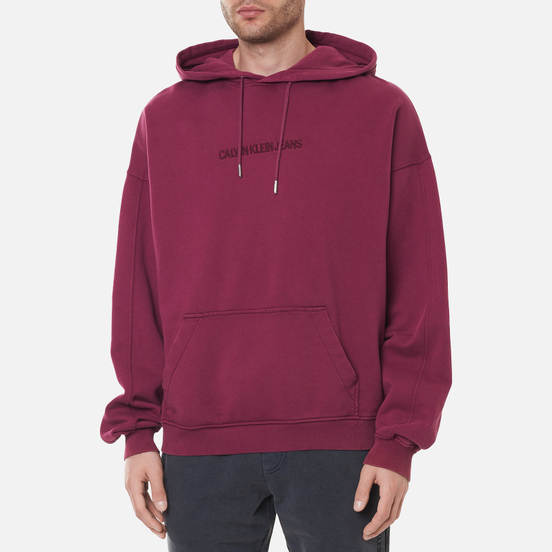 Мужская толстовка Calvin Klein Jeans Acid Wash Hoodie Dark Clove