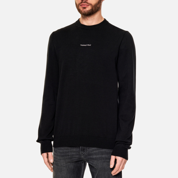 Мужской свитер Calvin Klein Jeans, цвет чёрный, размер L J30J318232BEH Essential Crew Neck - фото 3