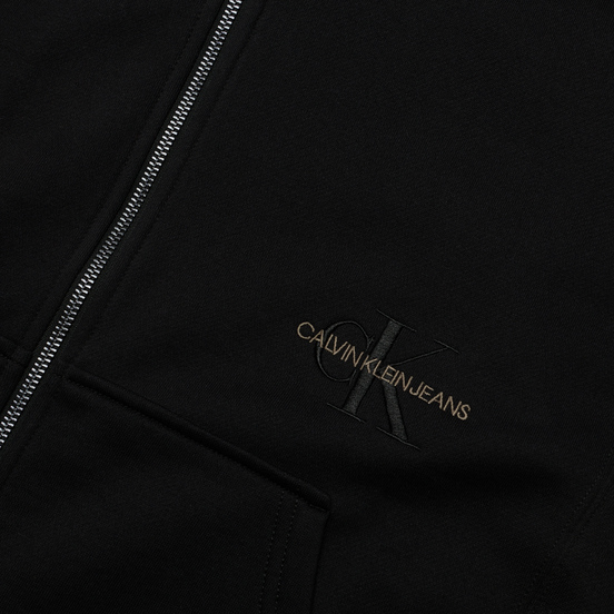 Мужская толстовка Calvin Klein Jeans Off Placed Iconic Zip Hoodie Black