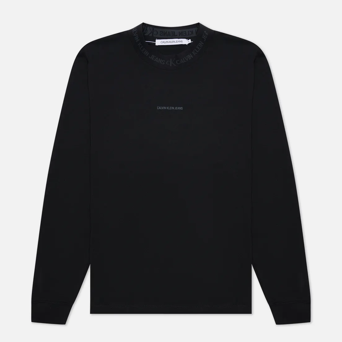 Calvin Klein Jeans Мужской лонгслив LS Logo Jacquard Mock Neck