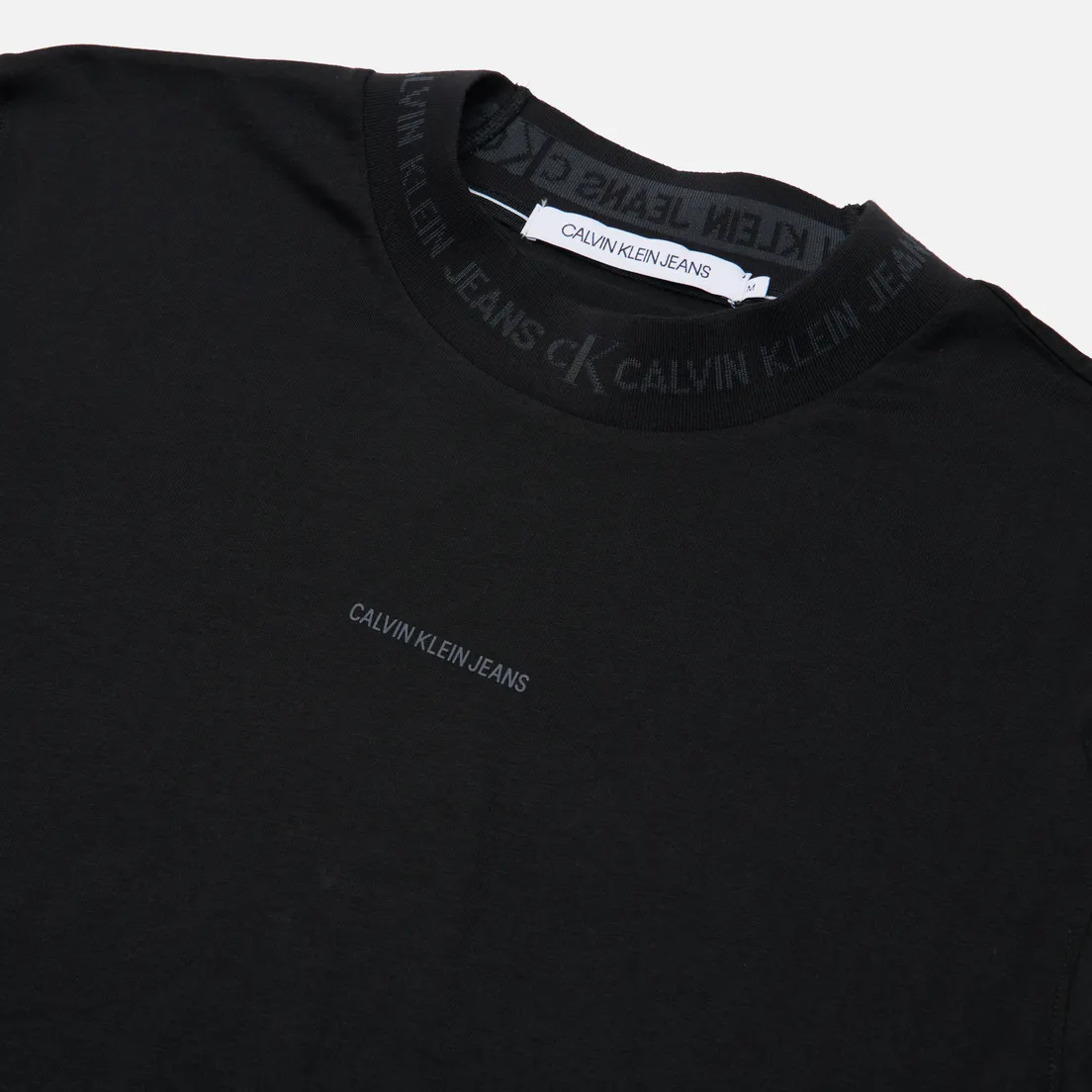 Calvin Klein Jeans Мужской лонгслив LS Logo Jacquard Mock Neck