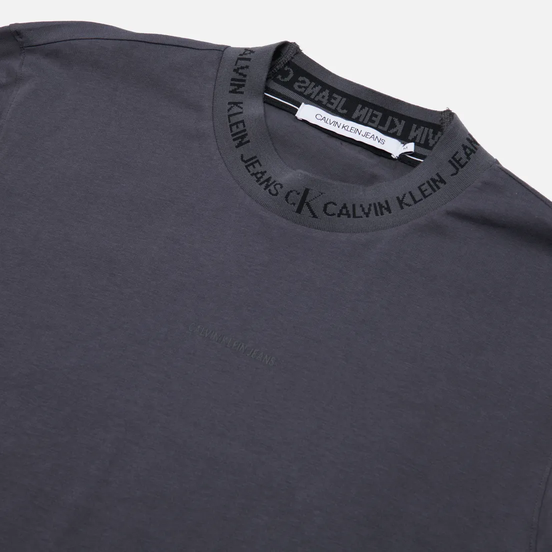 Calvin Klein Jeans Мужской лонгслив LS Logo Jacquard Mock Neck