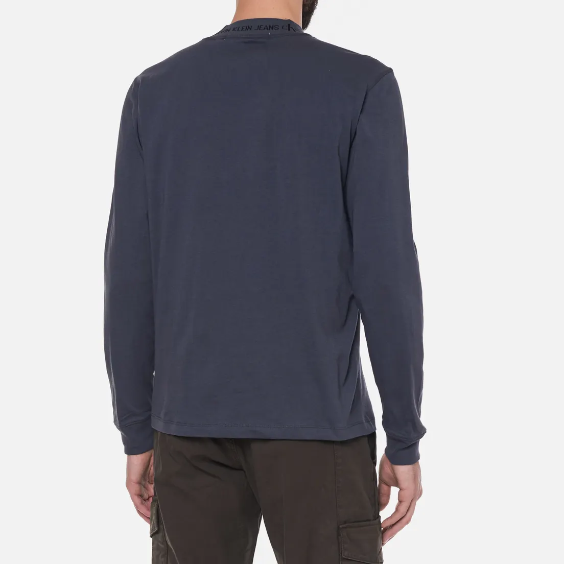 Calvin Klein Jeans Мужской лонгслив LS Logo Jacquard Mock Neck