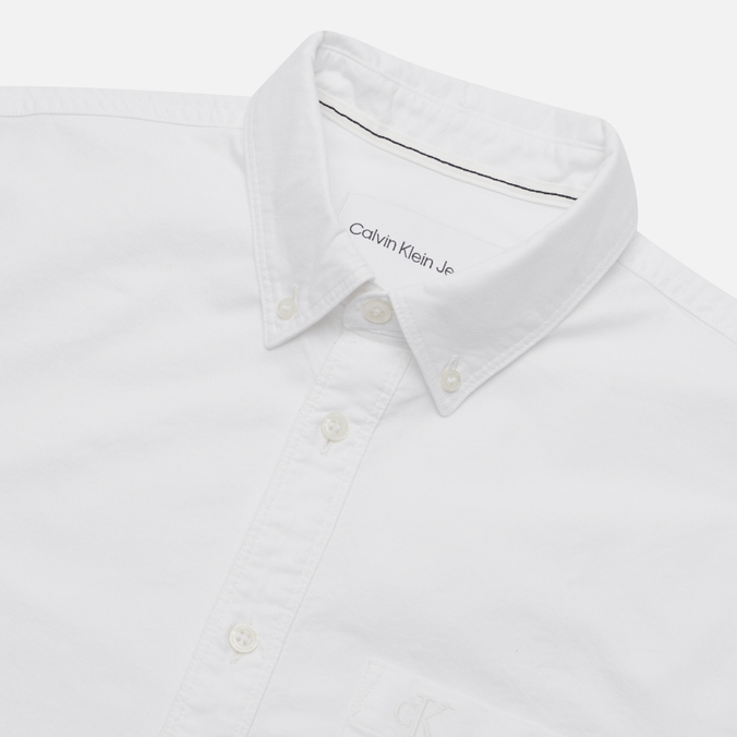 Мужская рубашка Calvin Klein Jeans, цвет белый, размер XXL J30J319066YAF Oxford GMD Slim Non Stretch - фото 2
