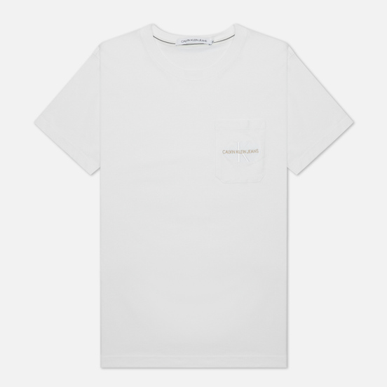Мужская футболка Calvin Klein Jeans Monogram Embroidery Pocket Bright White