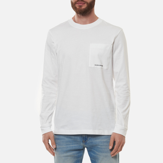 Мужской лонгслив Calvin Klein Jeans Organic Cotton Essentials Bright White