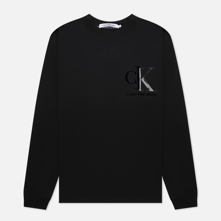 Мужской лонгслив Calvin Klein Jeans LS Relaxed Logo, цвет чёрный, размер L